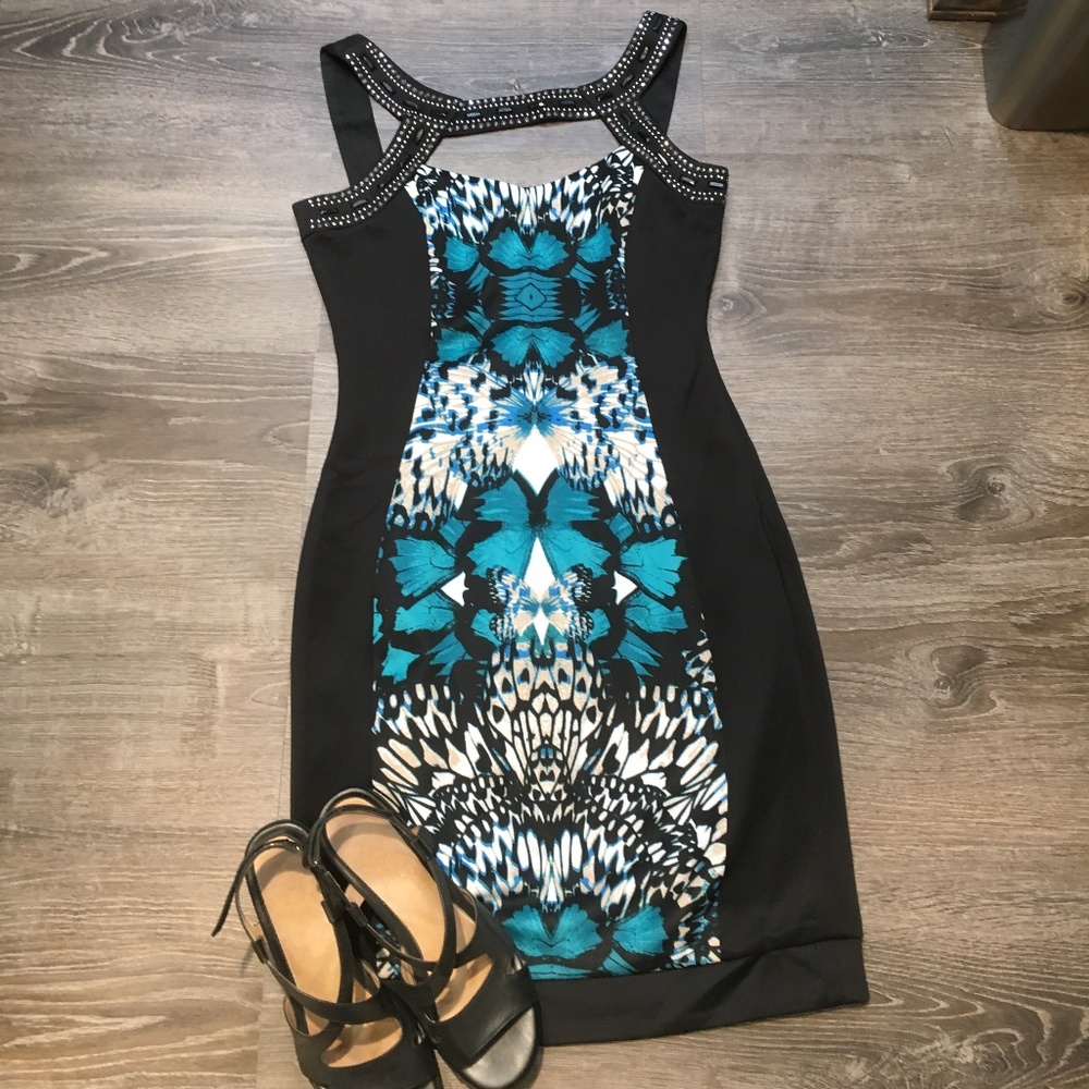 Dress Barn Butterfly Pattern Sheath Dress -Size 10